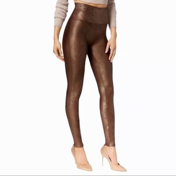 SPANX Pants - SPANX Faux Leather Brown Leggings